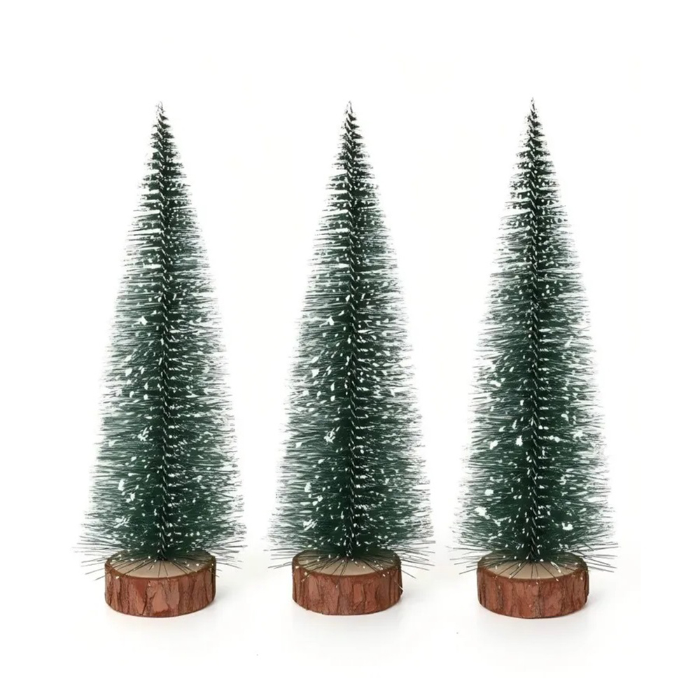 Елка искусственная Моя Елочка 15 см зеленая на деревянное подставке 3 шт 2025-1145