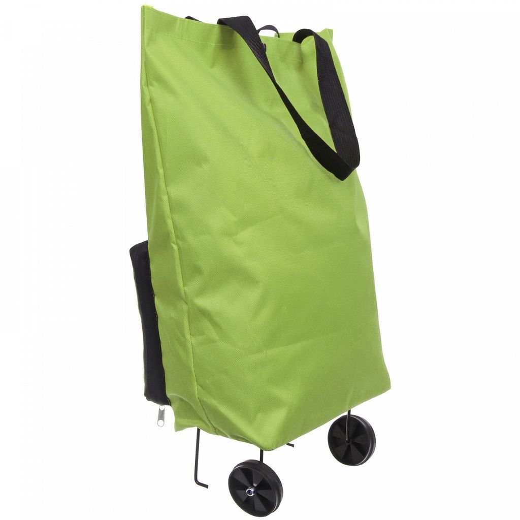Сумка хозяйственная складная на колесах 50 л 53х28х15 см SYD-024 зеленая