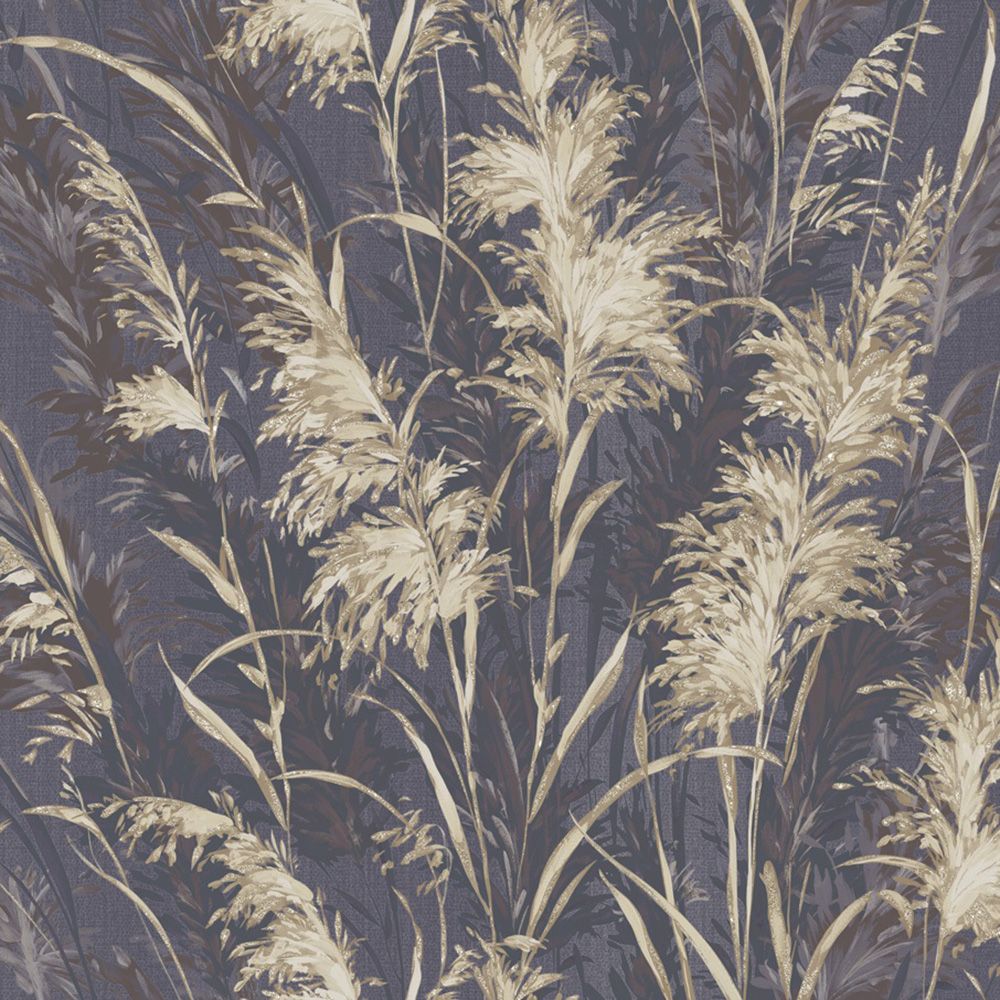 Обои WallSecret Midnight 9089-25 графит листья 1,06х10,05 м