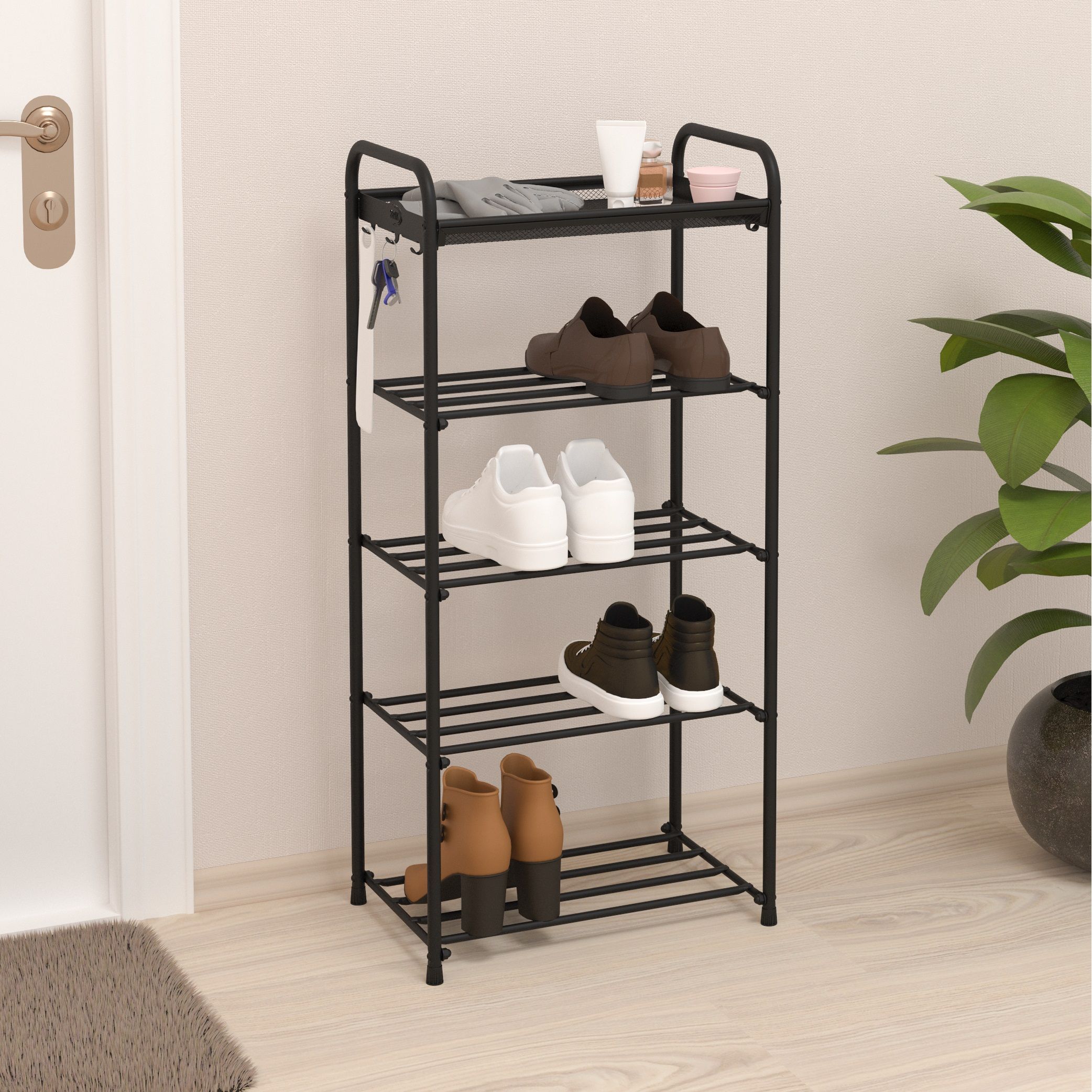 Полка для обуви Альфа 15 450х950х300 мм металл Черный