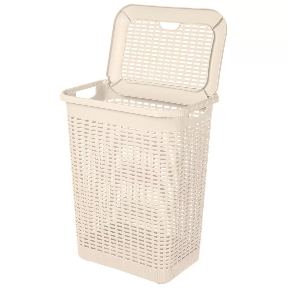 Корзина для белья 50 л 42х31х56 см бежевая
