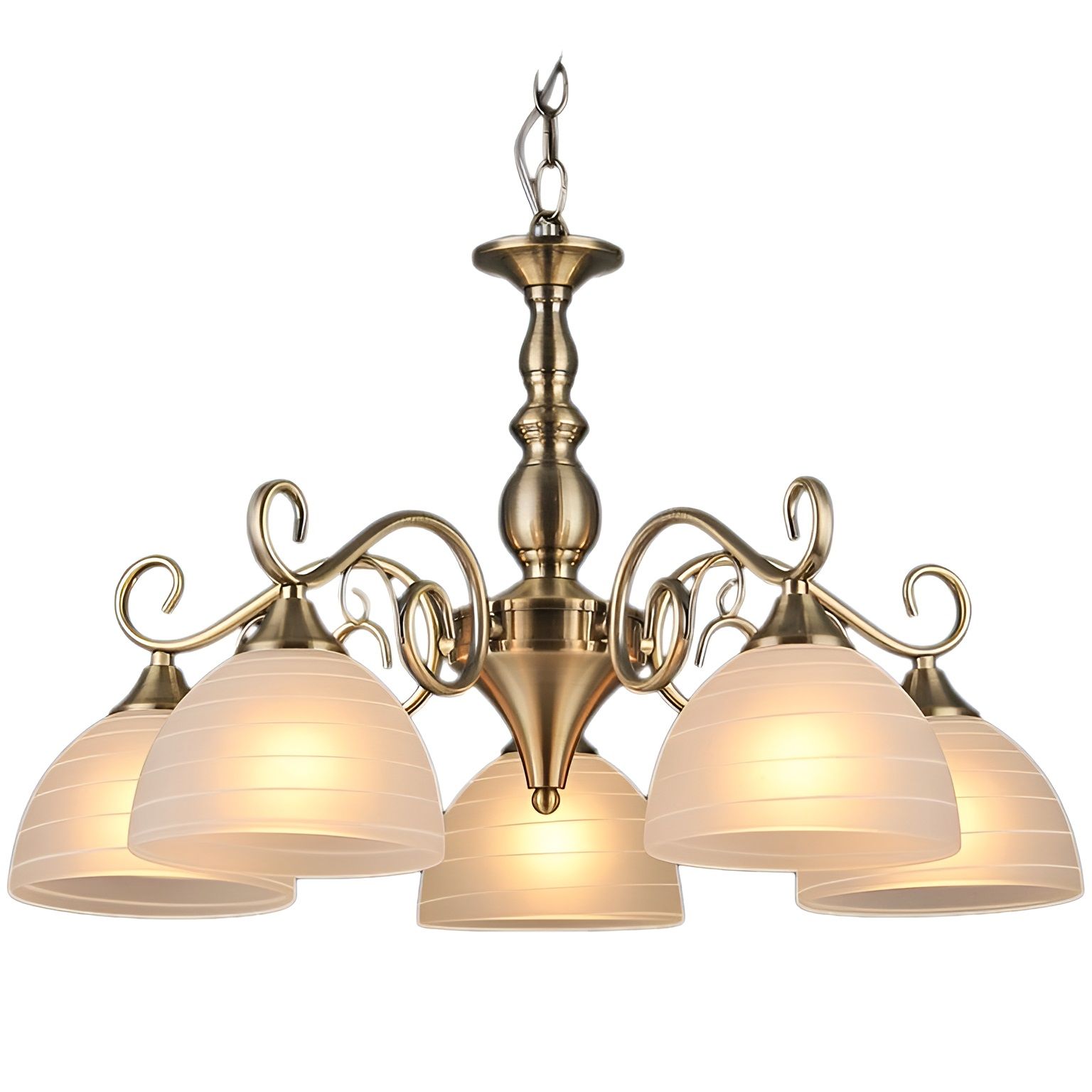 Люстра потолочная A3034/5 AB 5х60Вт E27 d57 см h60 см бронза