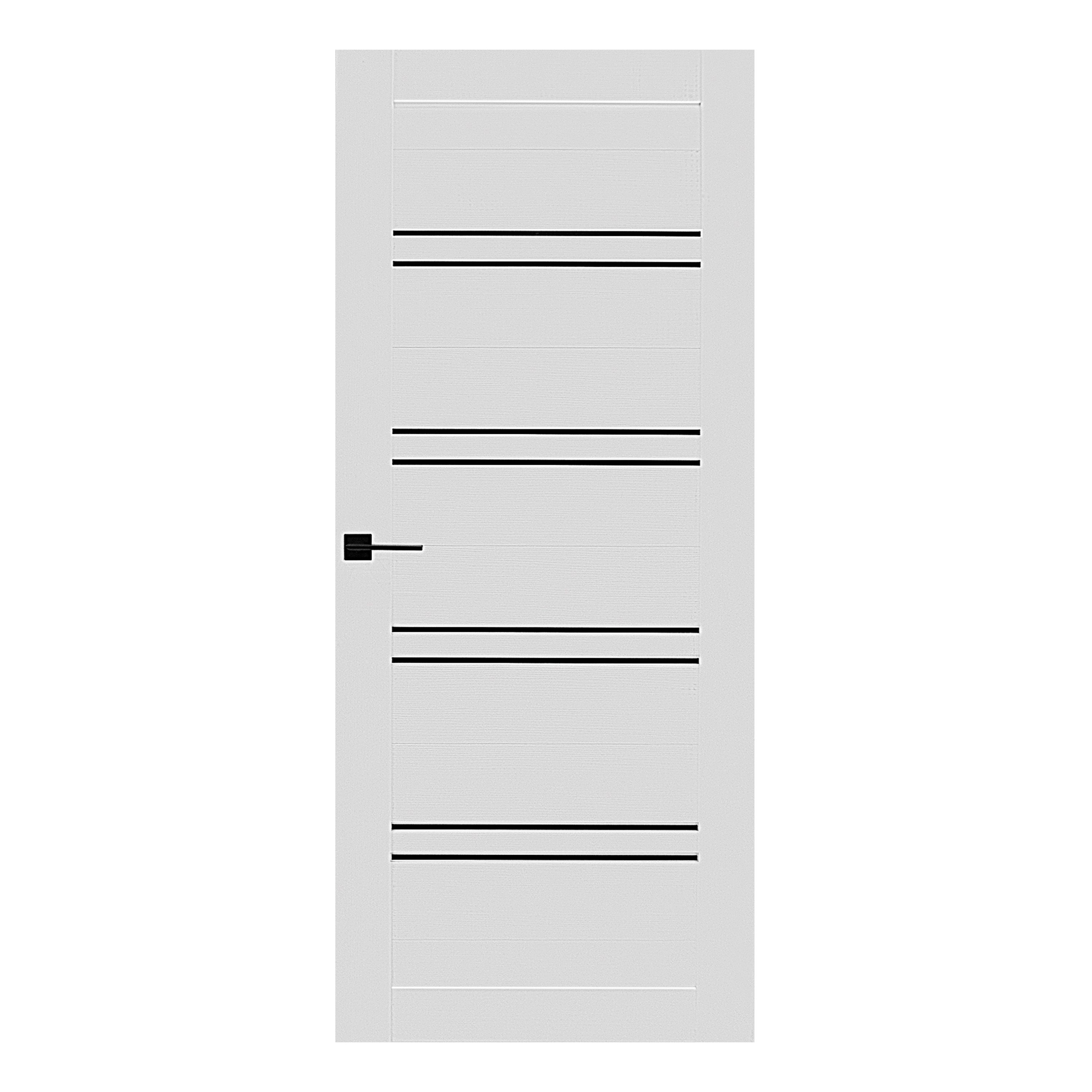 Дверь межкомнатная 800х2000 мм SunDoors 1 ДО ПВХ-экошпон Белый бланко стекло черное