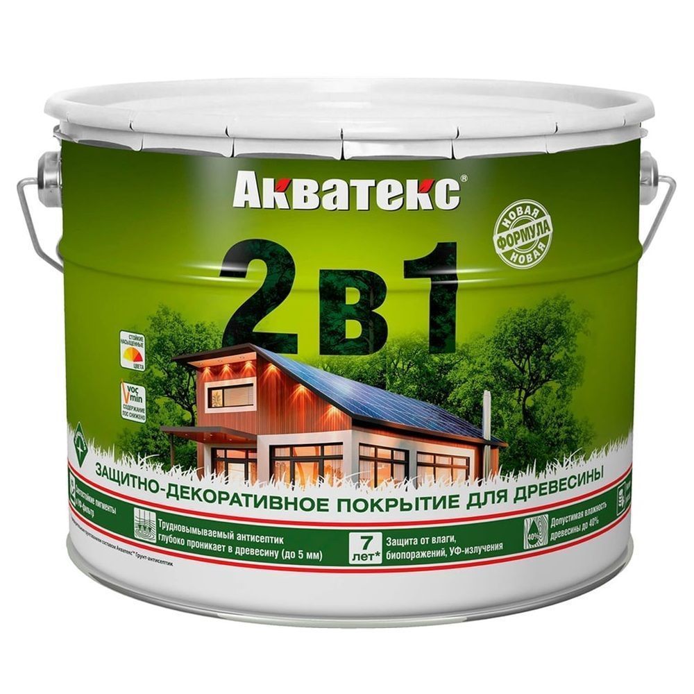 Защитно-декоративное покрытие для древесины Акватекс 2 в 1 палисандр 9 л