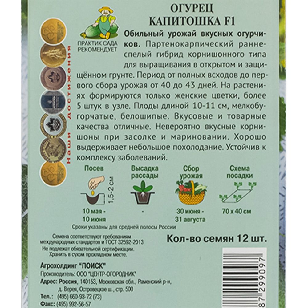 Огурец Капитошка F1 (А) ц/п