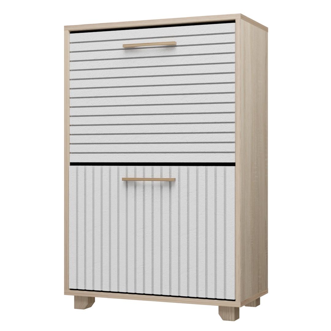 Обувница Копенгаген 600х950х300 мм 2-я Дуб Сонома/Белый