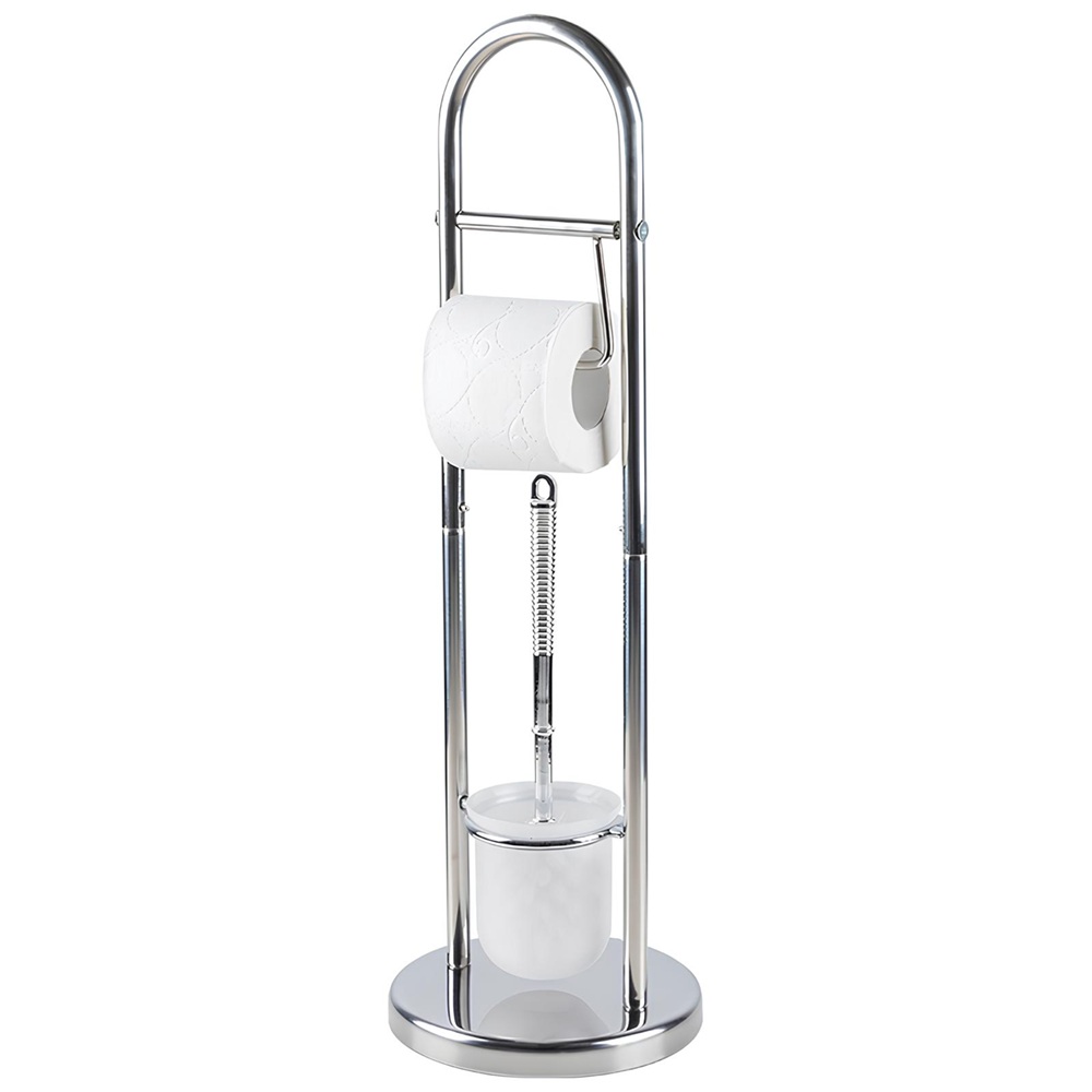 Стойка напольная с держателем для туалетной бумаги и ершиком Рыжий кот B0813