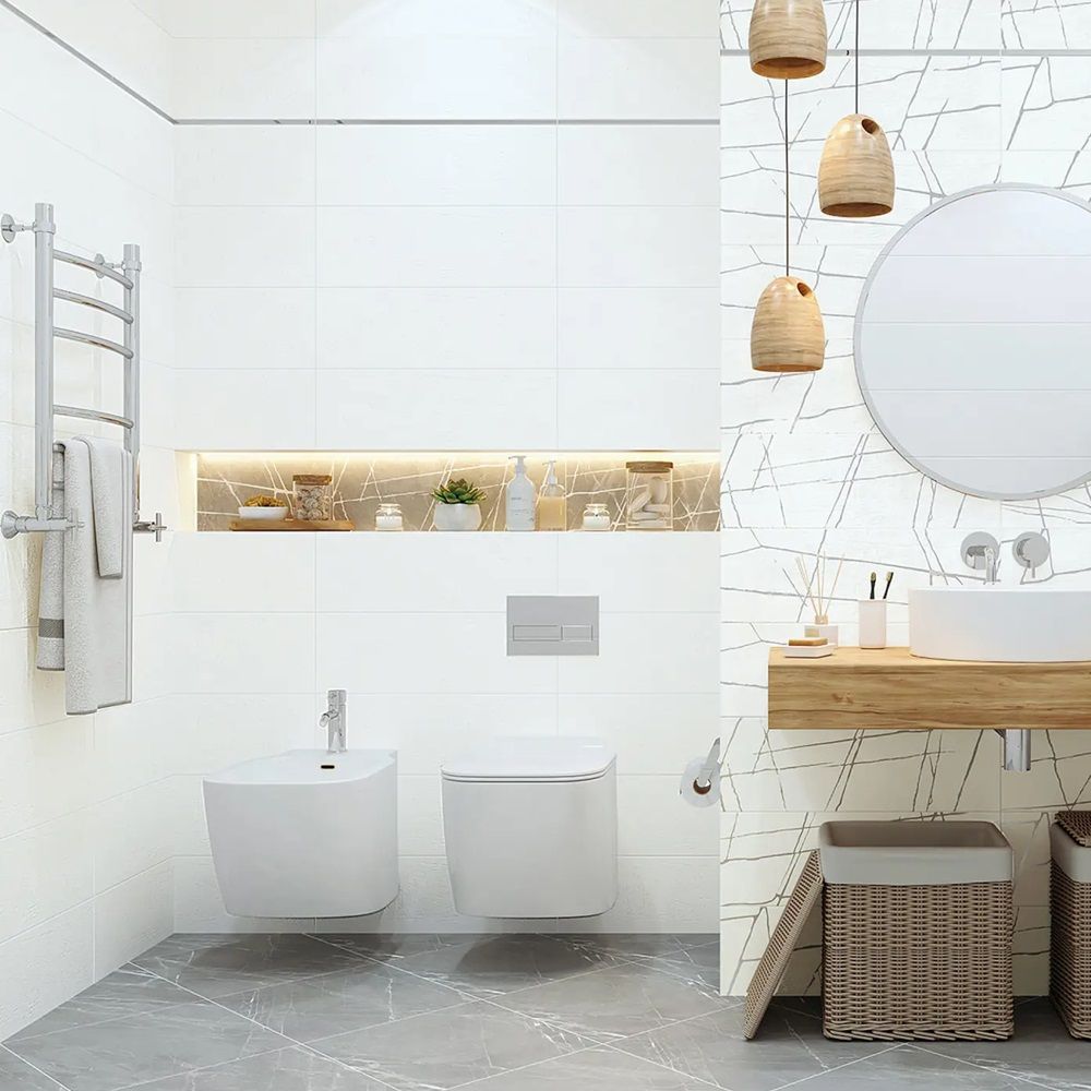 Плитка настенная New Trend Chicago Lay White WT11CHL00 20х60 см белая 1,8/1,92 м2