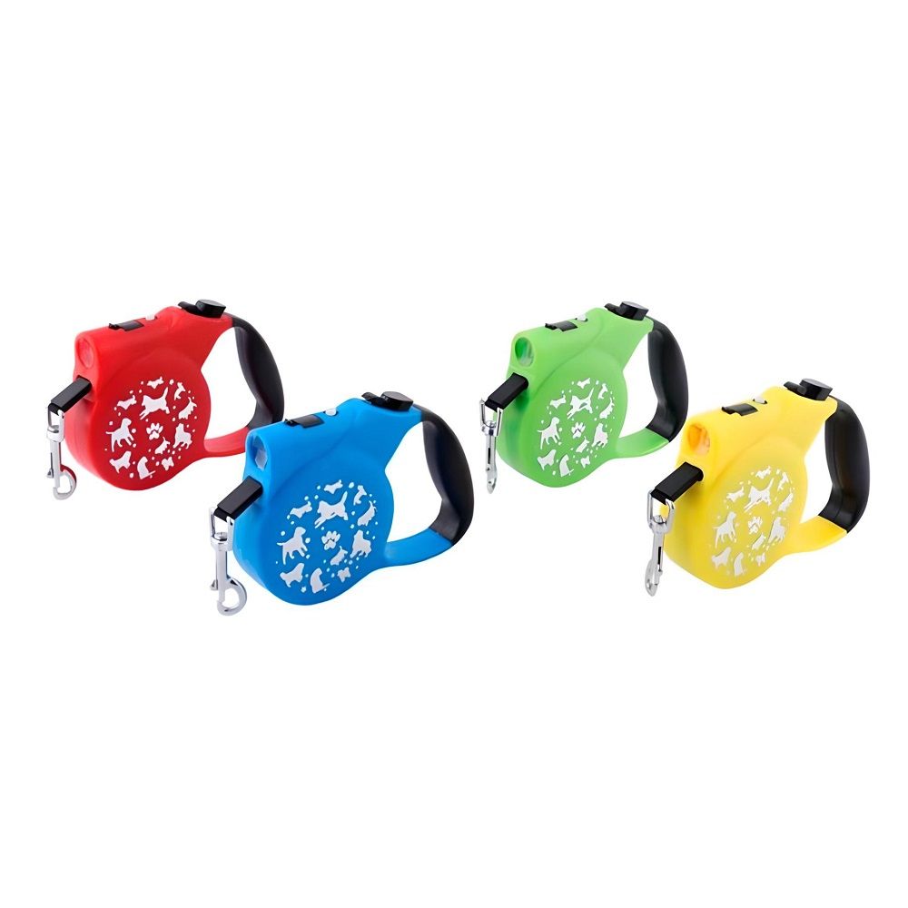 Поводок-рулетка для животных 3 м до 15 кг с фонариком 14х10х3 см микс арт.31019-0288 код 262671