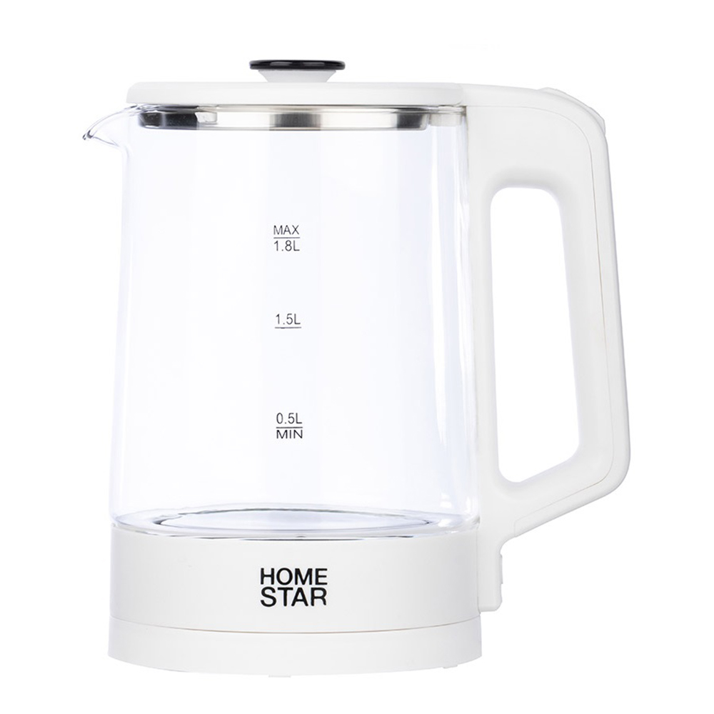 Чайник электрический Homestar HS-1008 1500 Вт 1,8 л стекло, белый