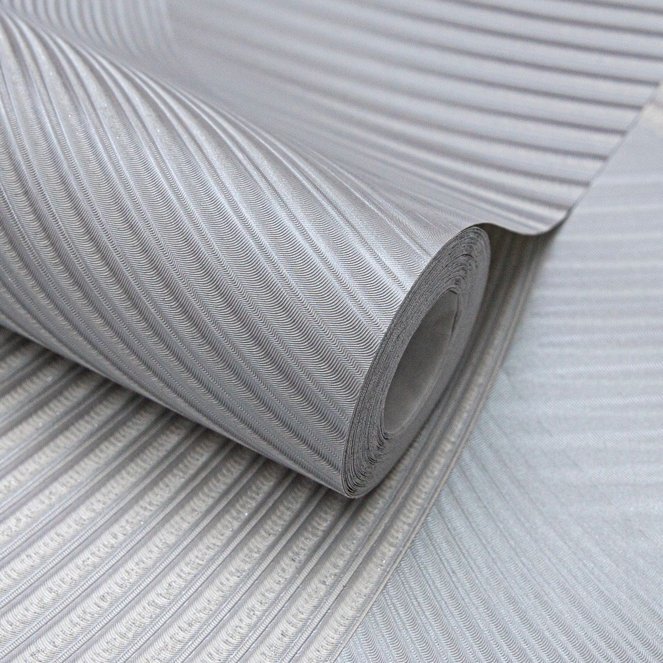 Обои WallSecret Singapur 9081-23 серые абстракция 3D 1,06х10,05 м