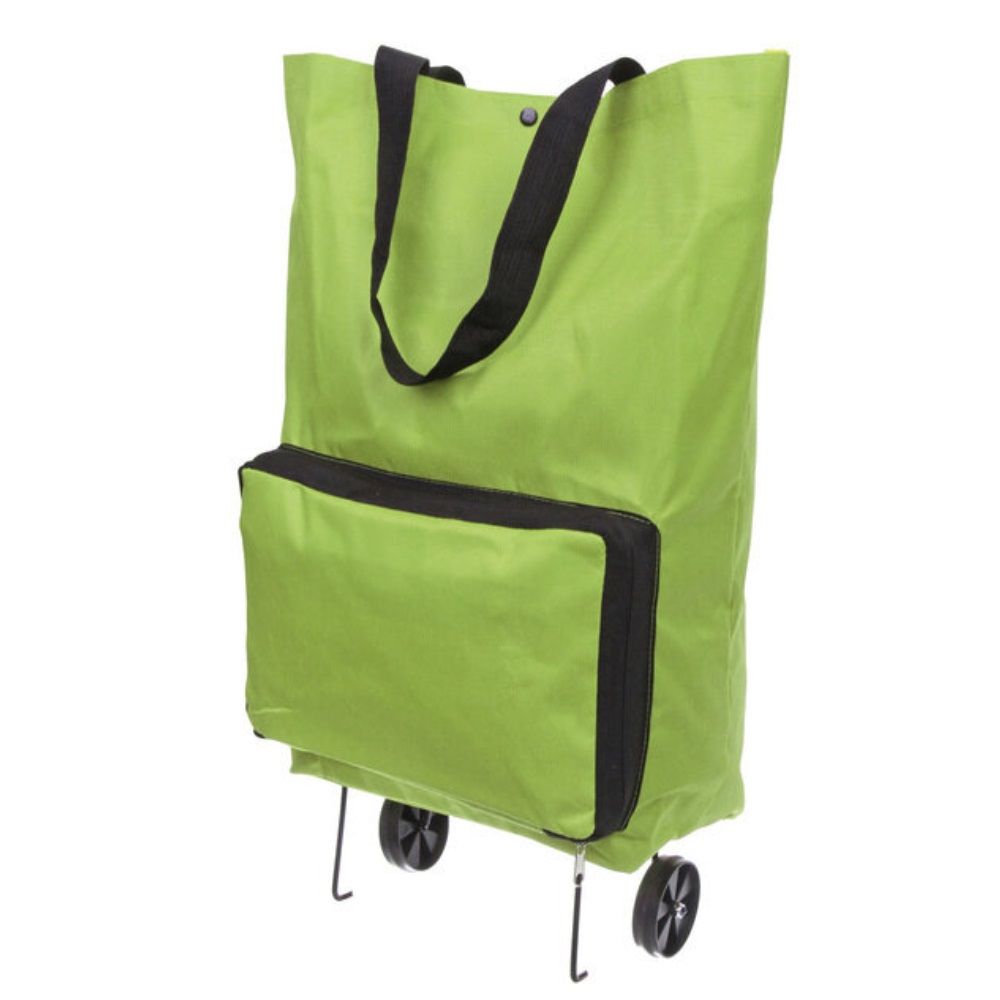 Сумка хозяйственная складная на колесах 50 л 53х28х15 см SYD-024 зеленая