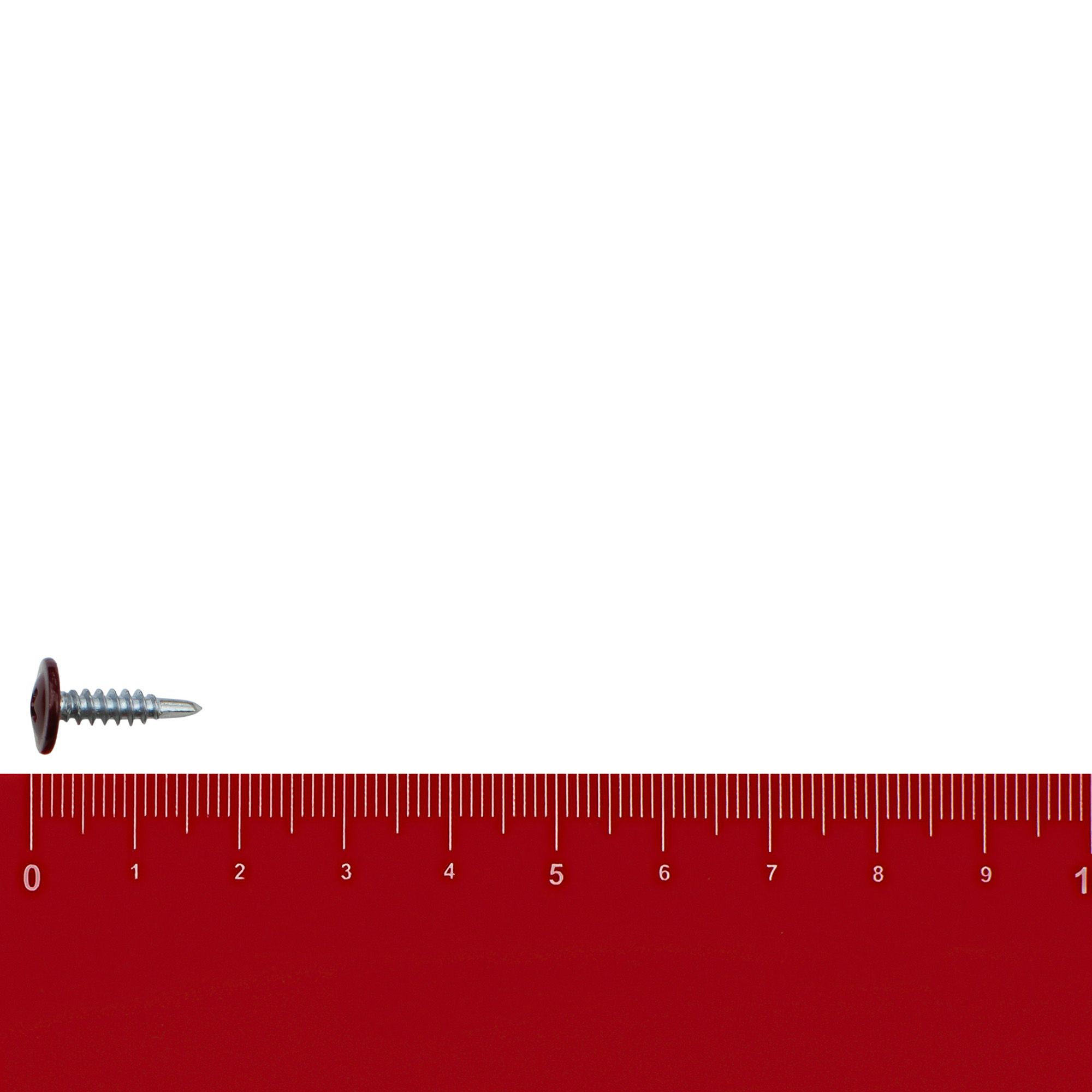 Саморез прессшайба 4,2х16 мм сверло красное вино RAL 3005 вес
