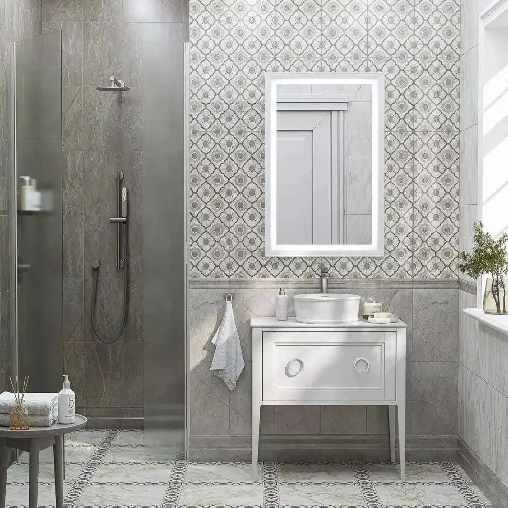 Плитка настенная Kerama Marazzi Кантата 25x40 см 8 мм светло-серая глянцевая 1,1 м2