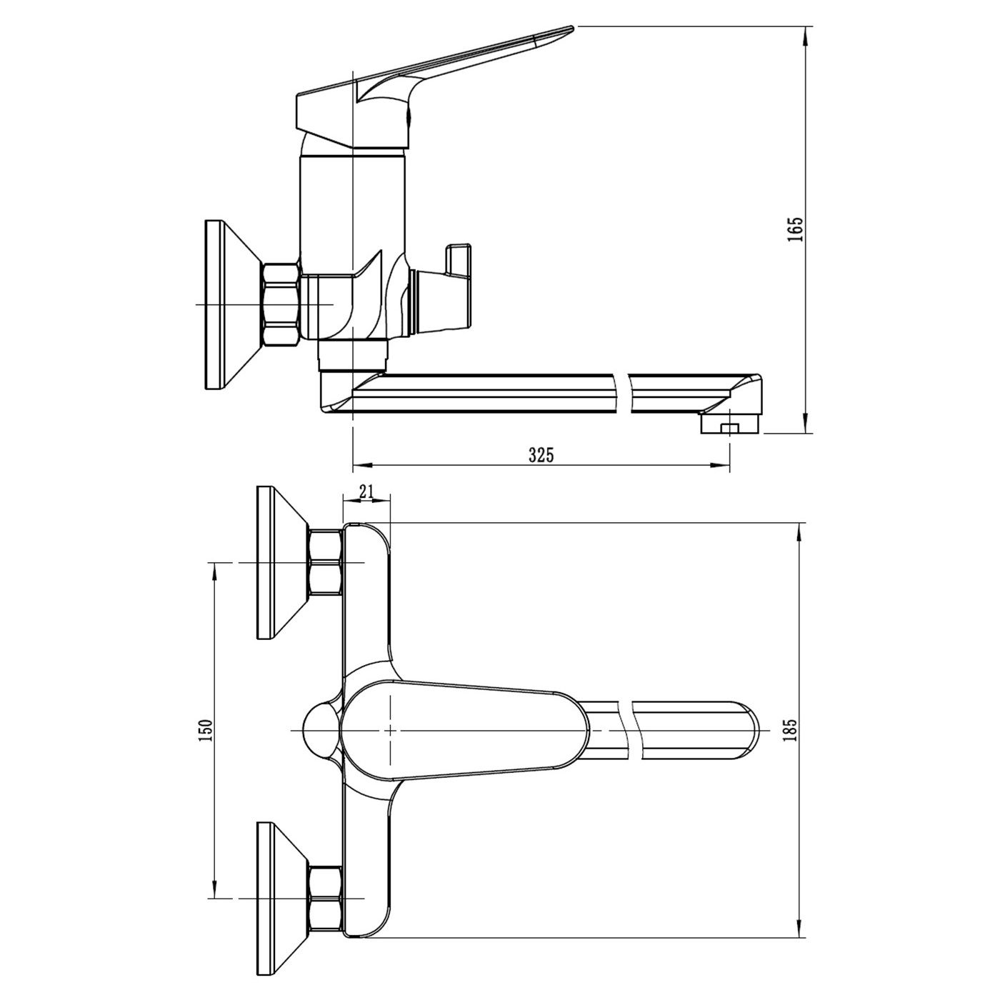 Смеситель для ванны Esko Kazan KZ31 однорычажный