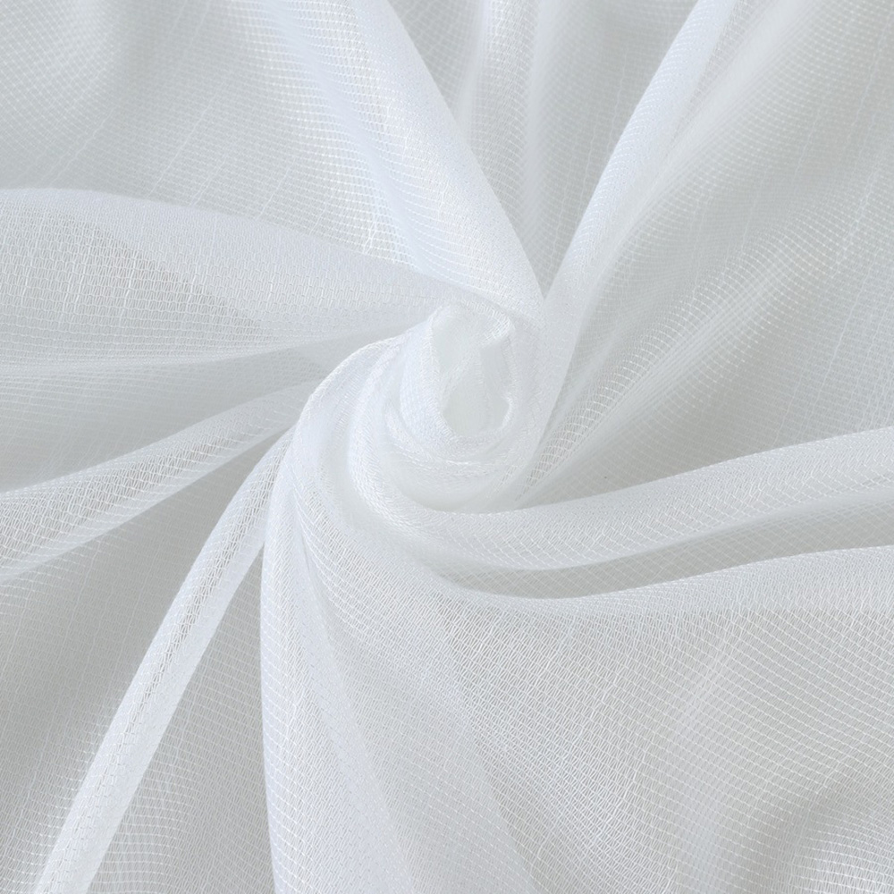 Ткань для штор Тюль лен фэнтези однотон JAS Flannel-white/300 LFen ut белый