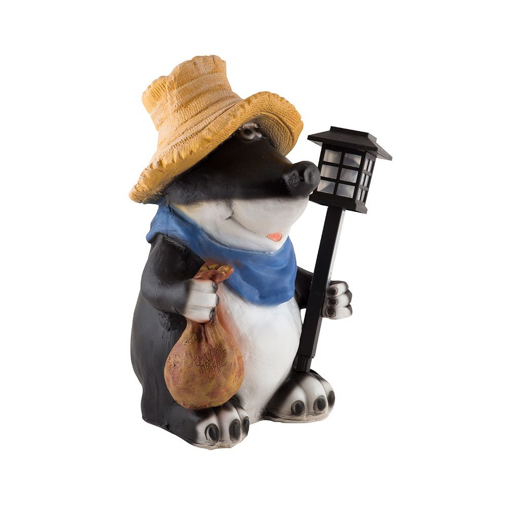 Фигура садовая Крот с фонарем h45 см 169339