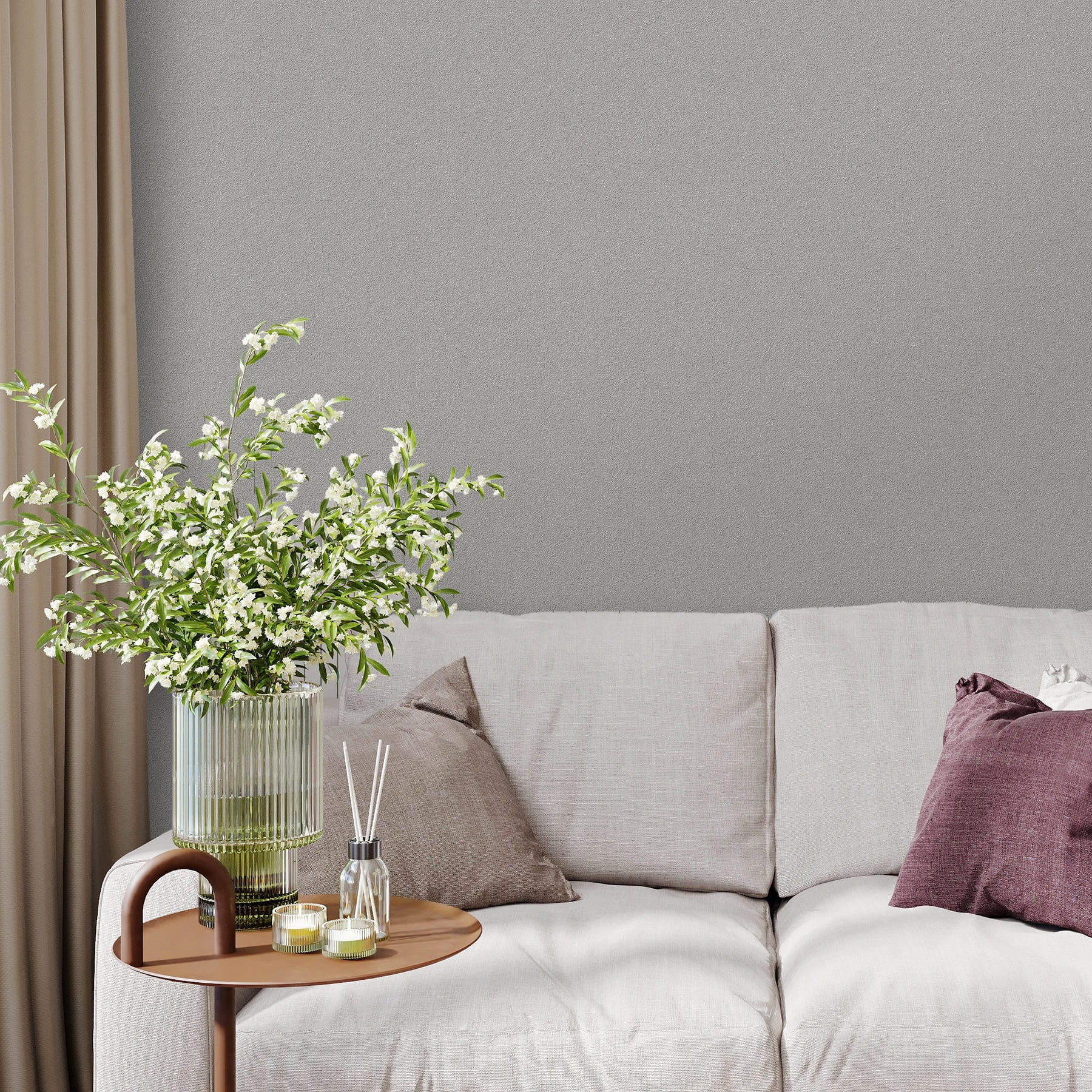 Обои Victoria Stenova Ideal Extra 585403 оливковые однотонные 1,06х10 м