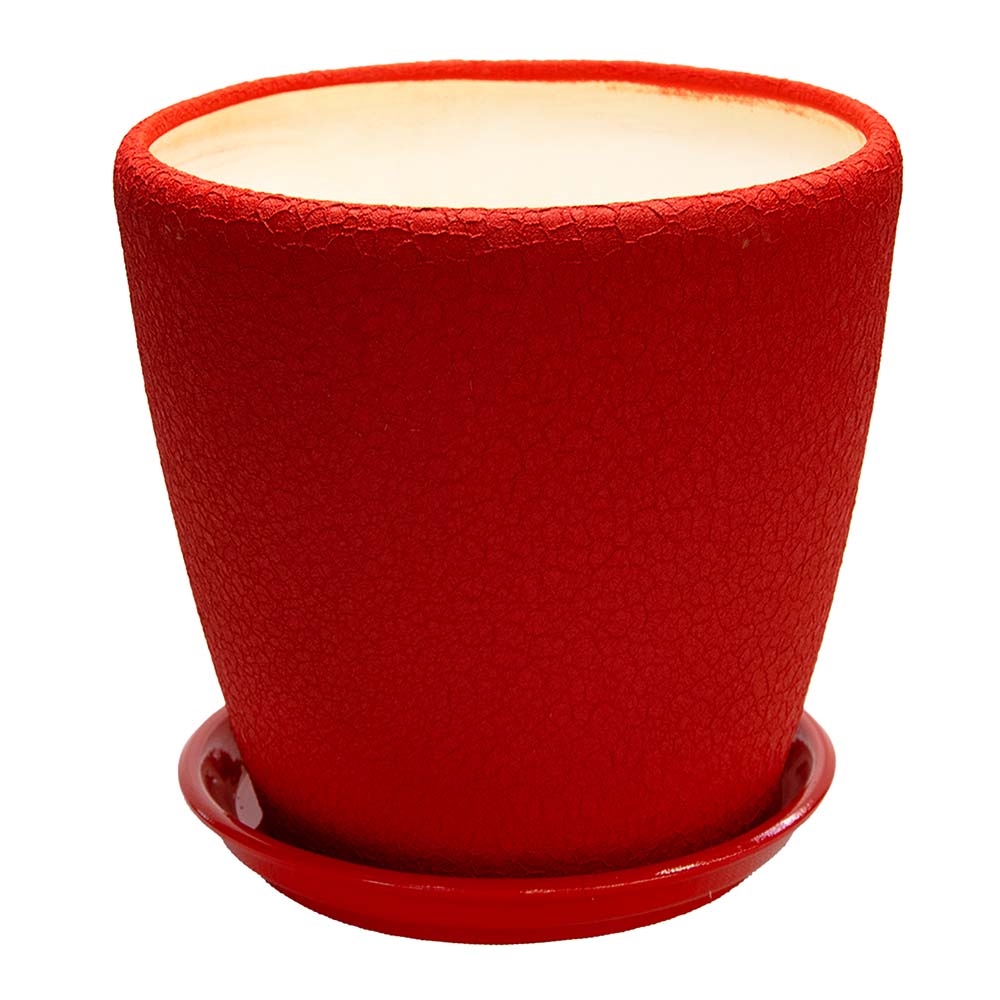 Горшок цветочный Грация шелк красный 4,5 л