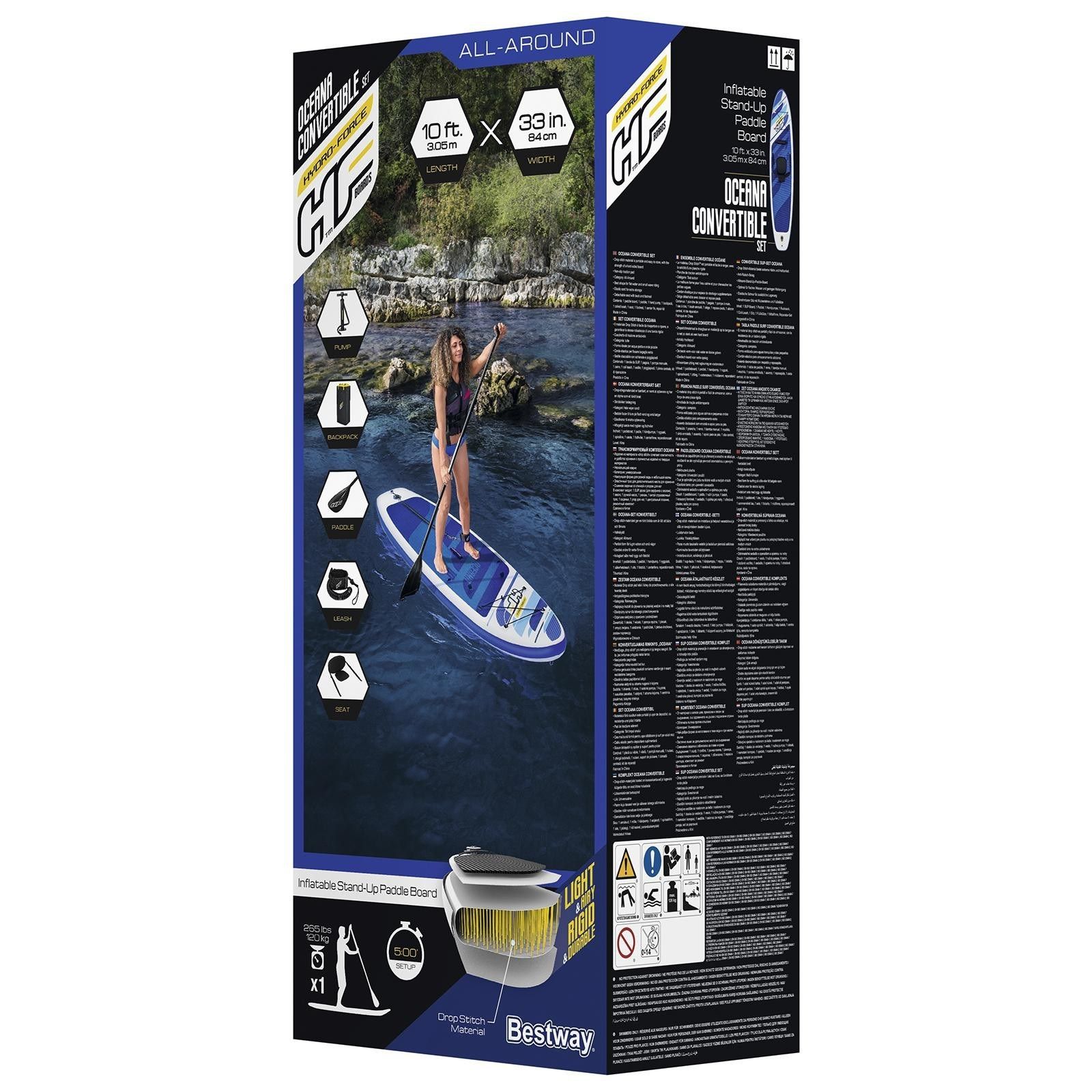 Доска-SUP для плавания 305х84х12 см до 120 кг Bestway Oceana 6 аксессуаров 65350
