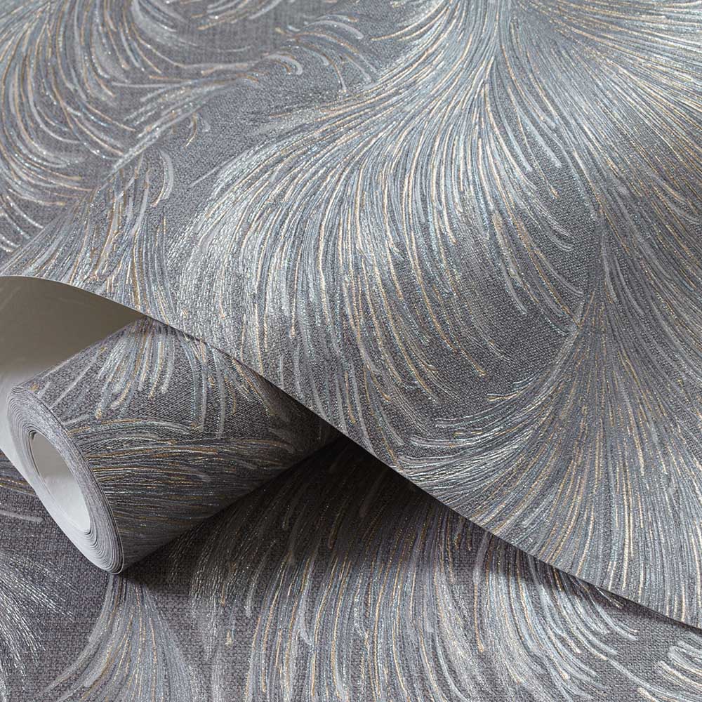 Обои 10888-05 Артекс 1,06х10 м Перо серый
