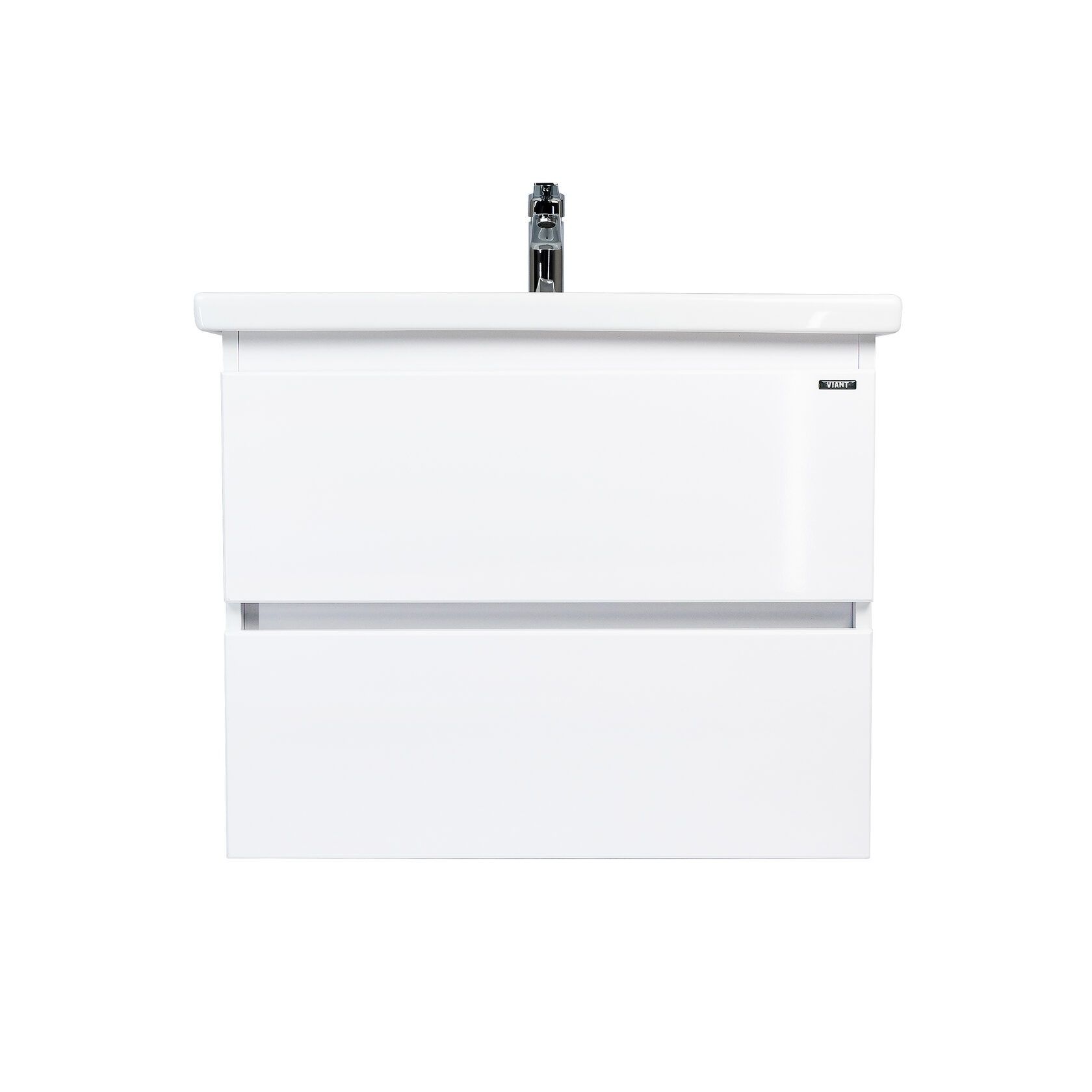 Тумба подвесная Мальта 60 белая 2 ящика под раковину Como 60