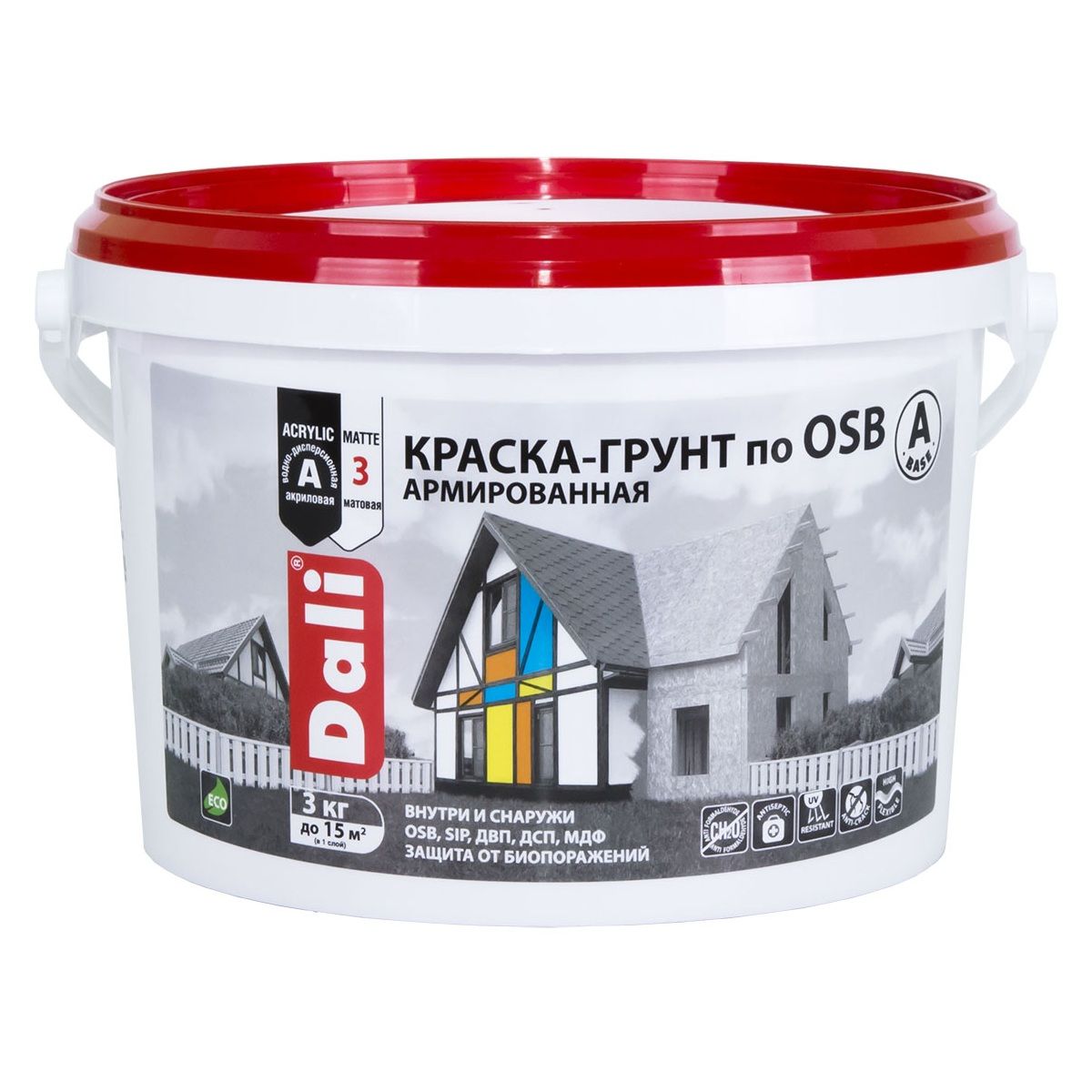 Краска-грунт по OSB "DALI" армированная (база А) - 3 кг