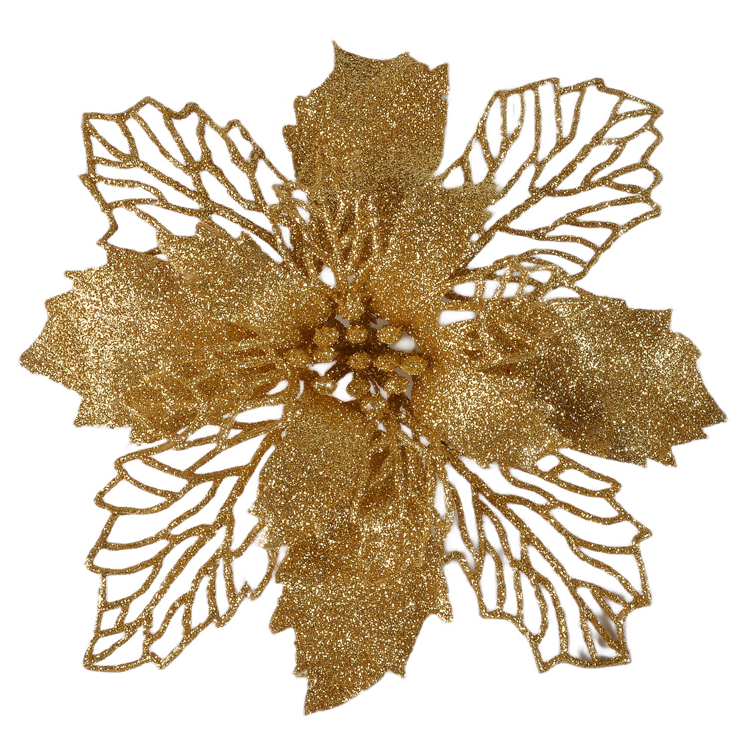 Украшение новогоднее Моя Елочка Пуансеттия d17 см золото 2 шт 19031-0043