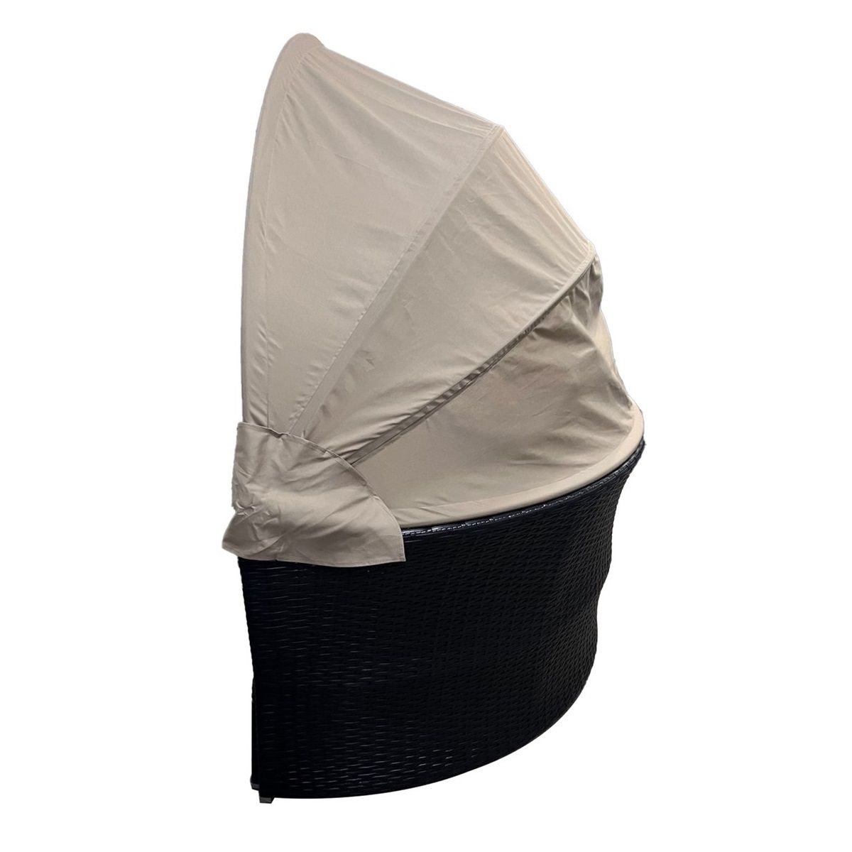 Диван-трансформер иск. ротанг Майа 1960х1920х1600 мм черно-бежевый