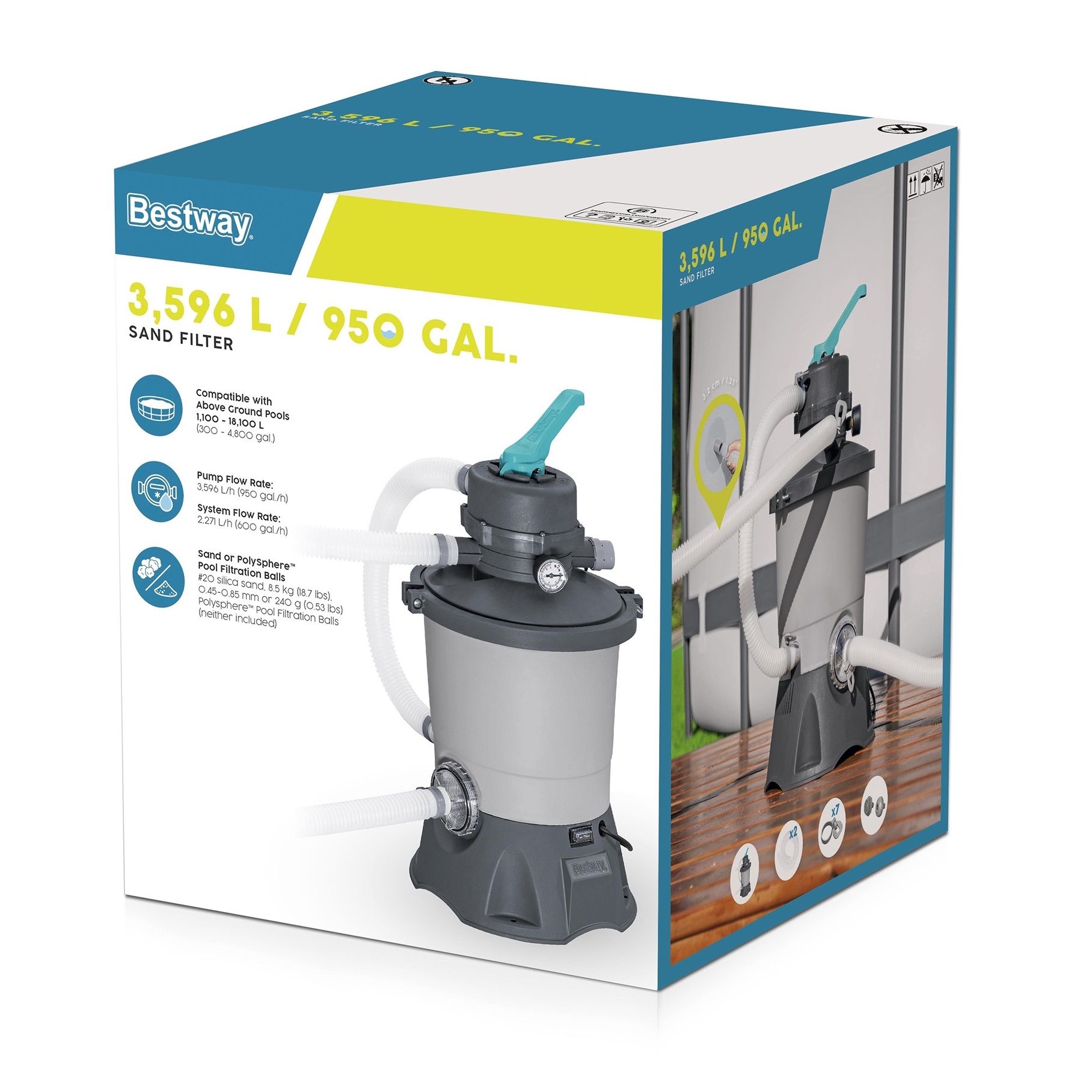 Фильтр песчаный 3596 л/ч 950 гал/ч Bestway 58515