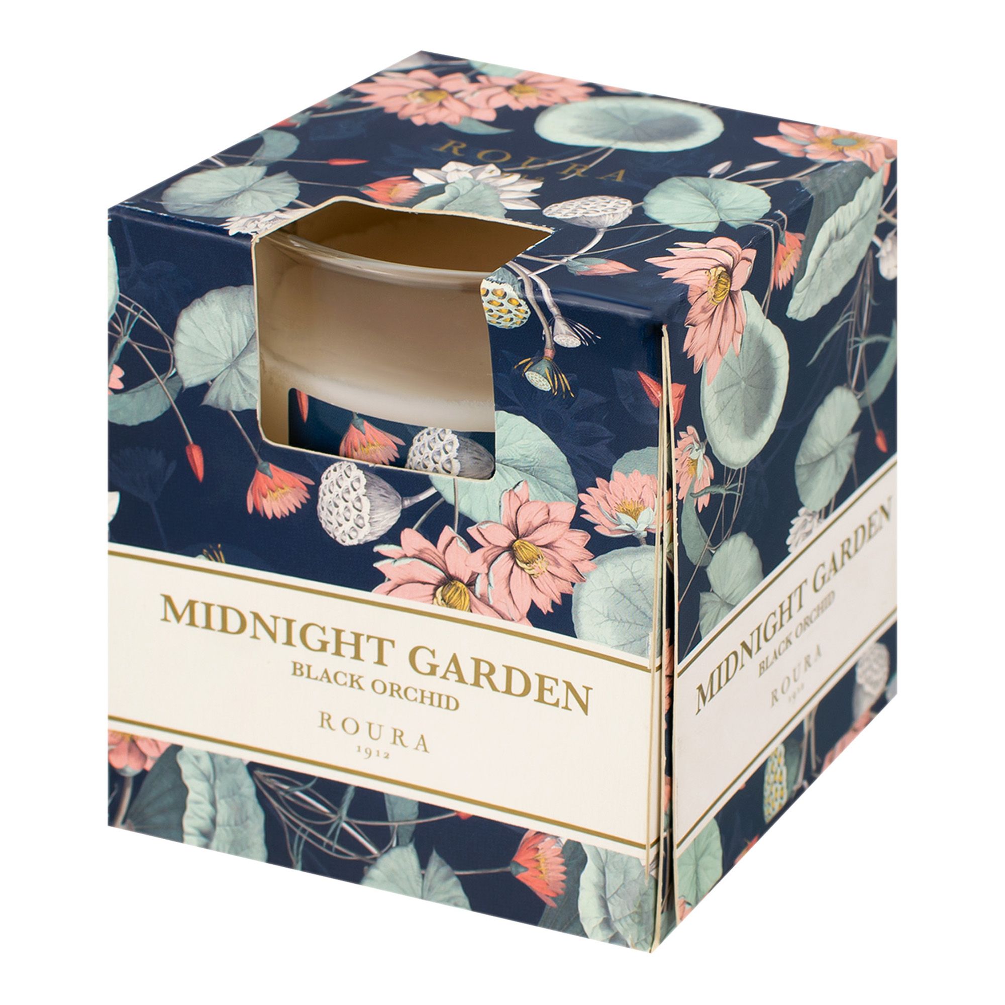 Свеча в стакане Полуночный сад ароматизированная Roura