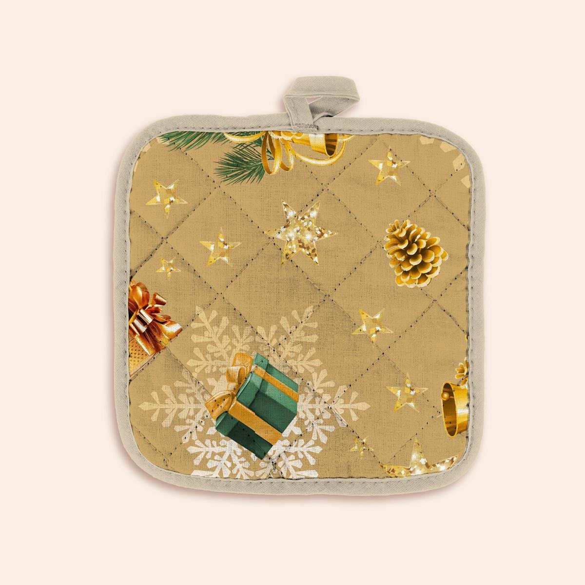 Прихватка рогожка Vse Doma 18х18 см 60320-1 Сказочное Рождество