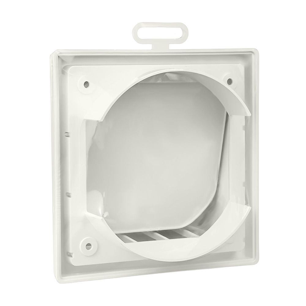 Выход стенной  вытяжной с обратным клапаном 150х150 с фланцем D125, ASA, бел 1515К12,5ФВ