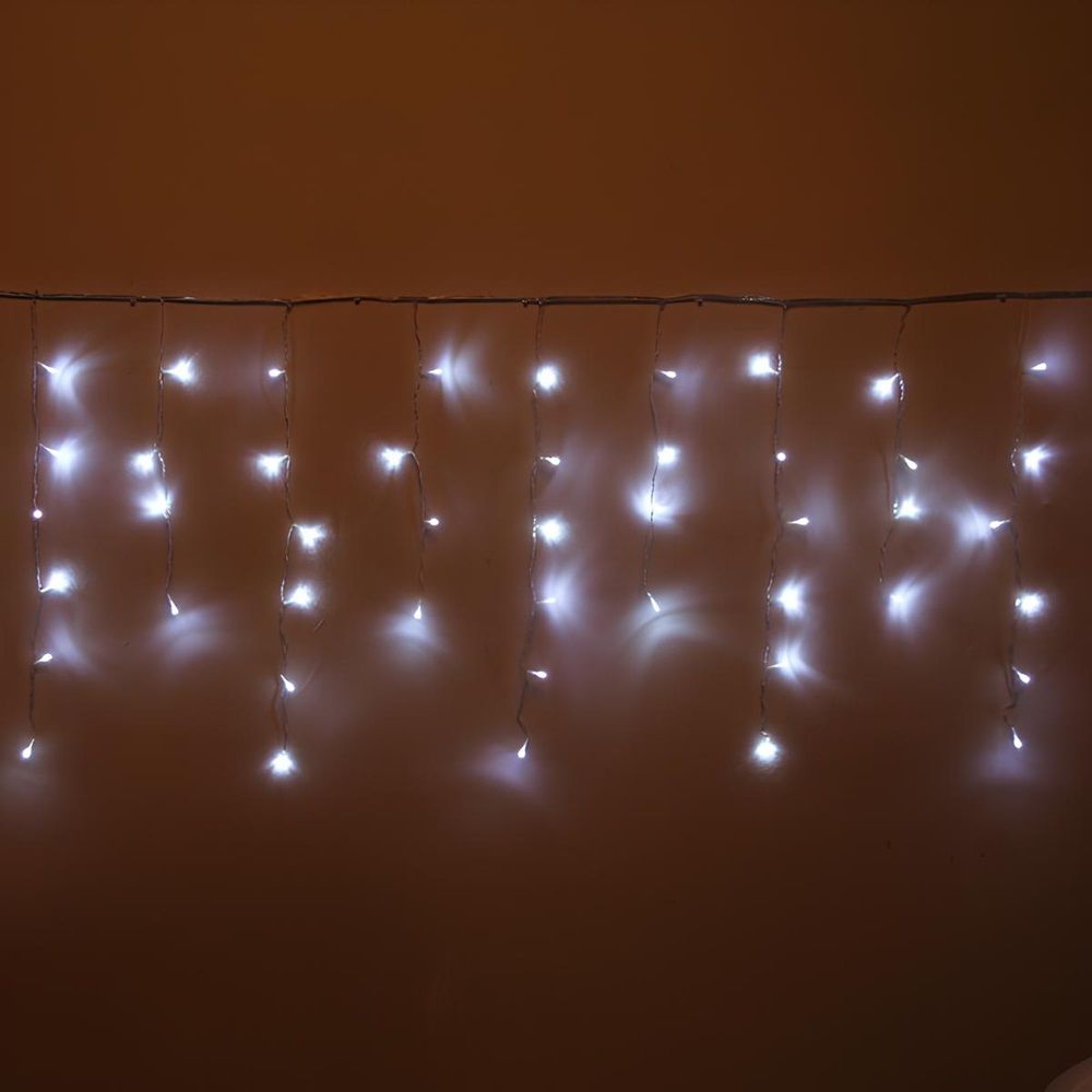 Гирлянда для улицы Бахрома Мерцание 3 м 40/60 см 100 ламп LED прозр. пров, IP54, белый, соединение