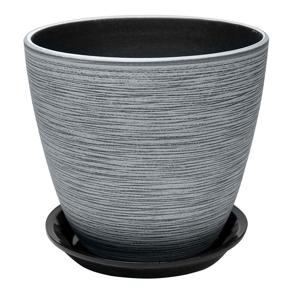 Горшок цветочный Бутон роспись лофт серый 18 см