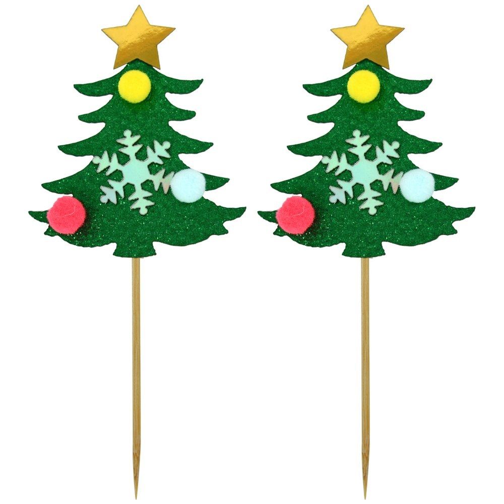 Топпер для украшения Ель 15 см 2 шт VL2-317
