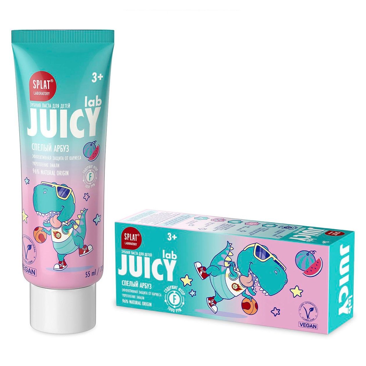 Паста зубная детская Juicy Lab Арбуз со фтором 55 мл