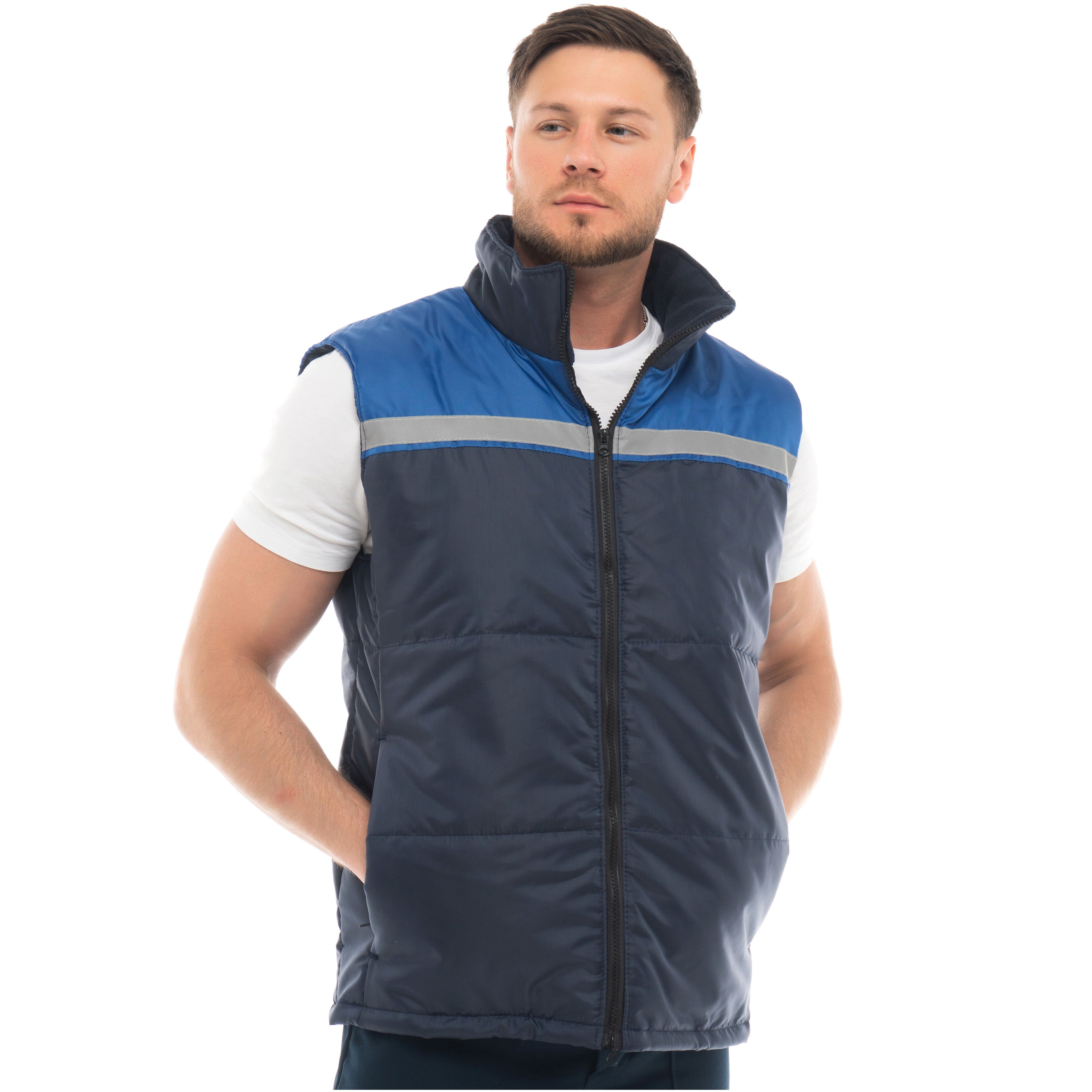 Жилет утепленный Мастер темно-синий с васильковым р.120-124/170-188