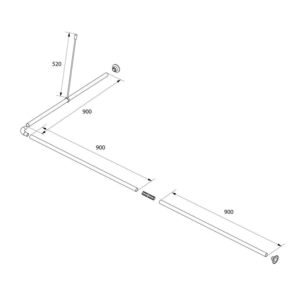 Карниз для ванной комнаты угловой белый Iddis 040A200I14