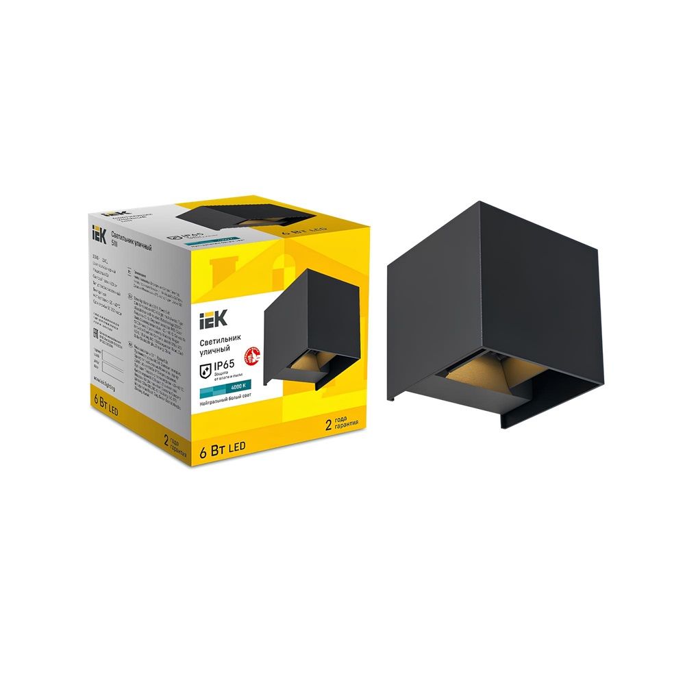 Светильник светодиодный уличный настенный IEK LED 5111 6Вт 4000К IP65 черный LT-DBU0-5111-006-40-K02