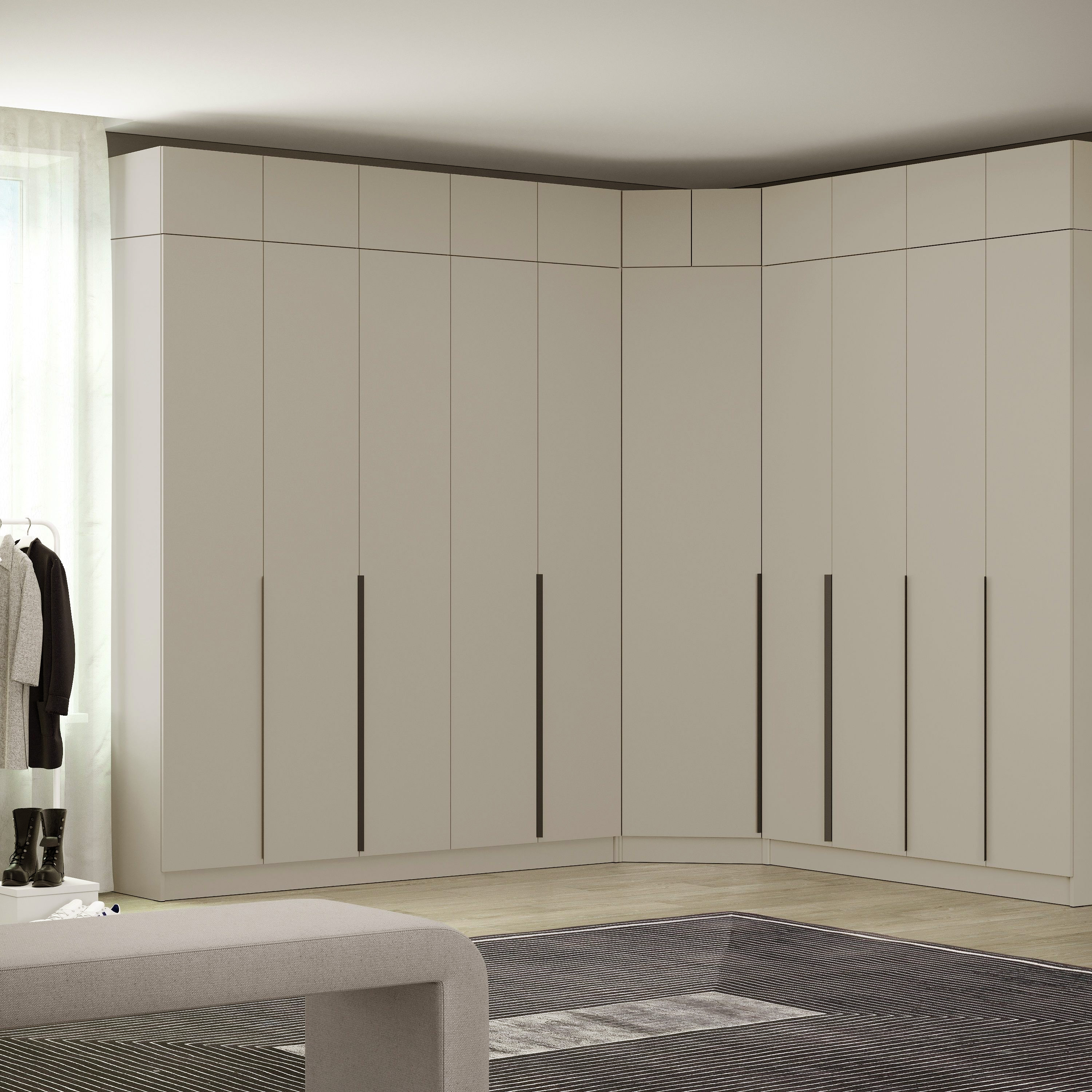 Шкаф угловой Мадрид 900х2300х900 мм Кашемир