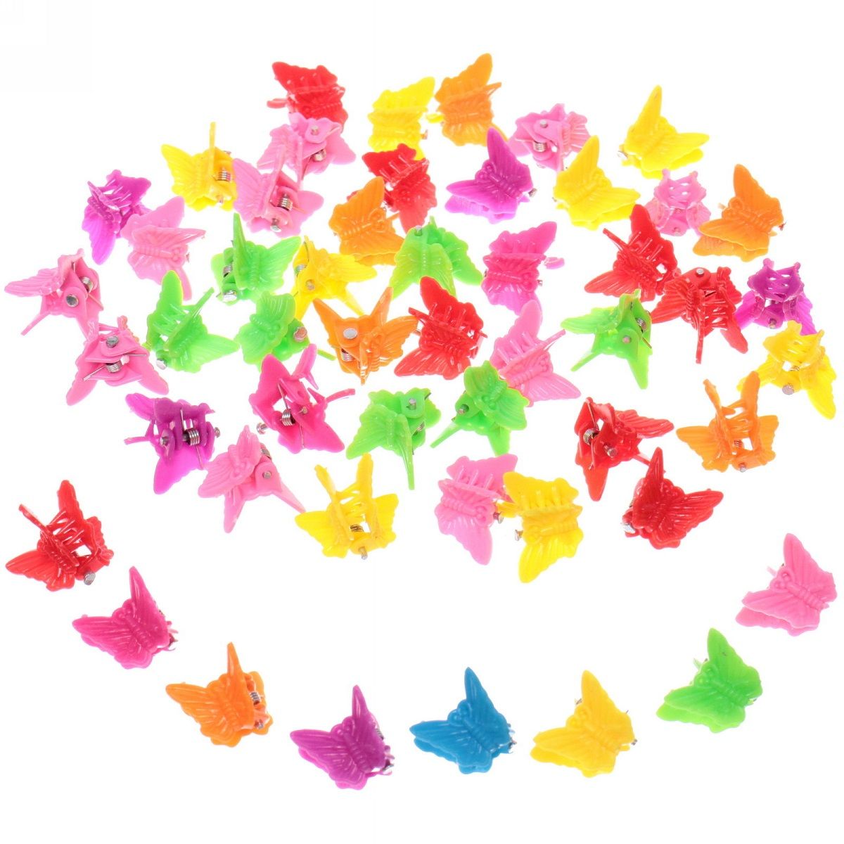 Заколка-краб для волос детские Collection Boom Бабочки микс 1 см 50 шт в пакете