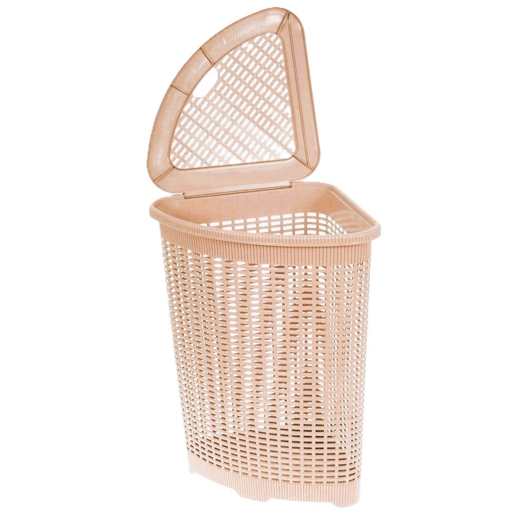 Корзина для белья угловая 50 л 39,5х39,5х59 см бежевая