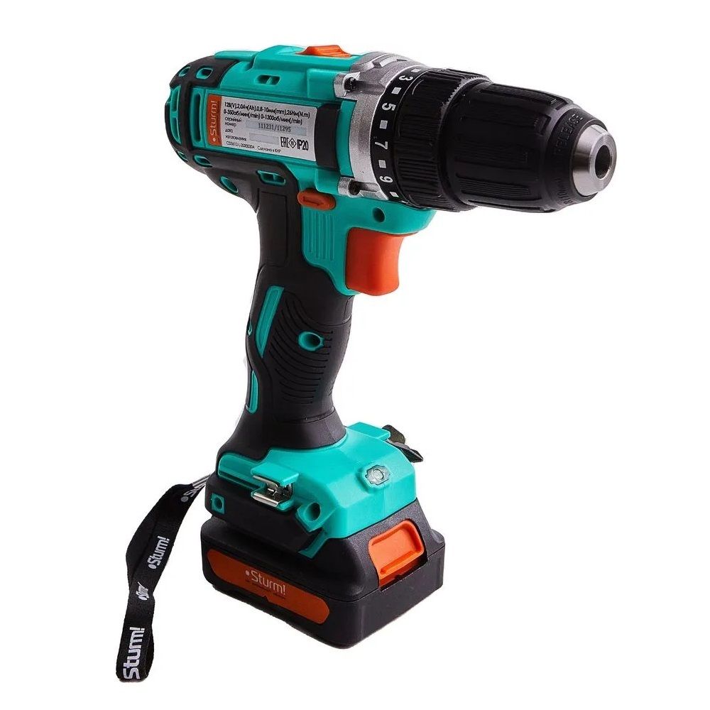 Дрель-шуруповерт аккумуляторная Sturm CD3612 12В 2х2Ач 26 Нм кейс