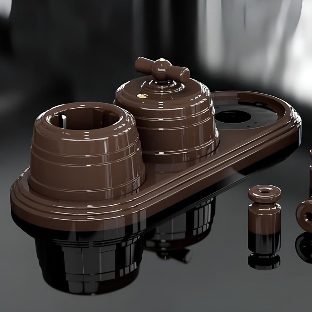 Выключатель ОУ поворот 4 полож 1-2 кл 10А КОРИЧ ABS-пластик GE30401-04 МЕЗОНИНЪ РЕТРО УСАДЬБА