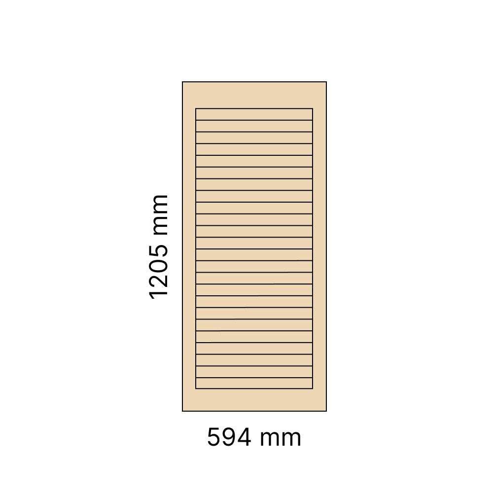 Дверка жалюзийная 1205х594х20 мм хвоя