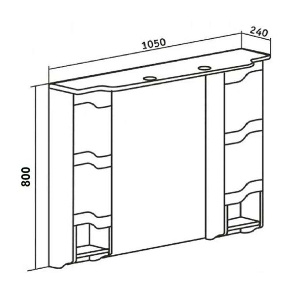 Шкаф зеркальный Стиль 105 1070х255х850 мм