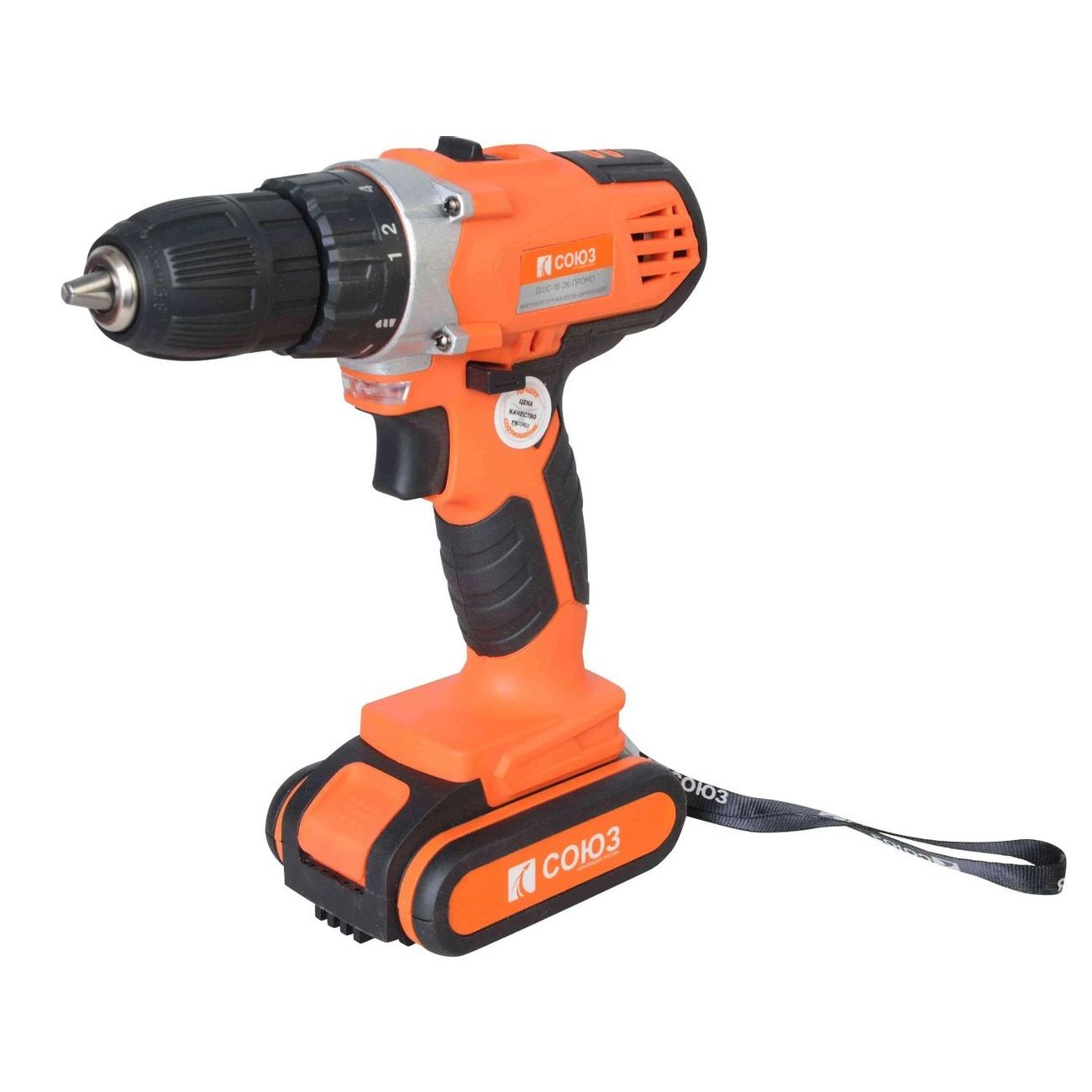 Дрель-шуруповерт аккумуляторная Союз ДШС-18-2К-ПРОМО 18В 2х1,5Ач 40 Нм