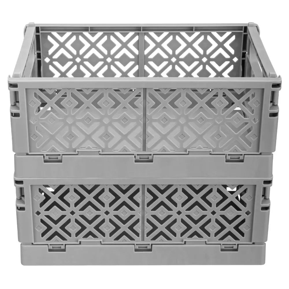 Ящик для хранения продуктов складной Stocky L 33,4х25х15,5 см 10,5 л серый