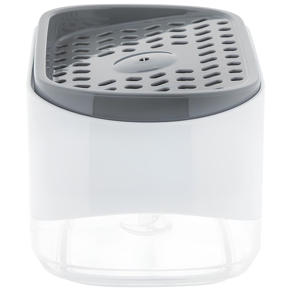 Дозатор для моющего средства Leonord Sauber бело-серый пластик с держателем для губки